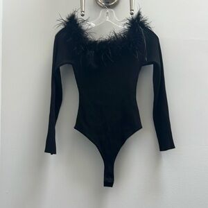 Altar'd State Black Bodysuit Top Minimalist Design